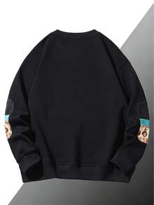 Men's Outdoor Casual Sports Sweatshirt, Lightweight Pullover, Fashionable Autumn/Winter - Black - View 4