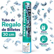 Tubo de Regalo de Billetes 30 cm, 1 Pieza Lanzador de Confeti Temático con Diseño Verde, Decoración Sorpresa para Cumpleaños, Graduación, Boda, Fiesta, Fotos y Celebraciones - Ver 3