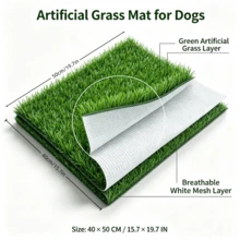 Dog Lawn Toilet, Artificial Grass Pet Pee Pad For Small, Medium And Large Dogs, Dog Toilet Training Pad To Solve Random Urination Problems, Easy To Clean, Anti-Stain, Leak-Proof Pet Supplies Balcony Carpet Grass Mat - 40 X 50 X 1.5 cm - View 3