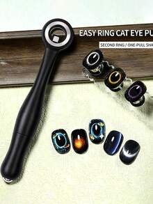 Imán para uñas con forma de agujeros 3D 3 en 1, anillo imán para arte de uñas efecto ojo de gato, herramienta magnética con mango, herramientas magnéticas desmontables, suministros para uñas - Multicolor - Ver 1