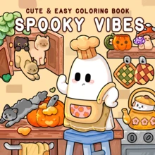 GDTME Otoño Espeluznante: Libro para Colorear para Adultos, Libro para Colorear para Niños, 24 Páginas de Garabatos de Fantasmas Lindos, Otoño/Invierno, Actividad de Colorear Padres-Hijos, Sanación, Adecuado para Niñas, Niños, Cumpleaños, Aniversario, Regalo de Vacaciones, Regreso a la Escuela, Halloween, Navidad, 7.9x7.9'', Mejorando la Creatividad, Bellamente Diseñado - Otoño terrorífico - Ver 9