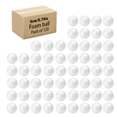 100/120 piezas Bolas de espuma de 2cm/0.78 pulgadas, Bolas de espuma de poliestireno blanco, Adecuadas para arte, manualidades, proyectos escolares, decoraciones de fiesta, pintura DIY, decoraciones de boda, Navidad, Halloween, Año Nuevo, cumpleaños, decoración del hogar, fiesta de festival, varios tamaños
