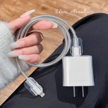 Pelindung Kabel Data Apple 20W Transparan Minimalis, Anti-Jatuh Anti-Patah, Pelindung Kabel Bening untuk Kabel Charger Apple 20W - Clear - View 6