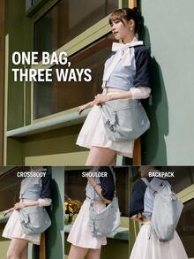 Tas Selempang Adidas (ADIDAS) Multi-Way Wearing Tas Olahraga Kebugaran Kapasitas Besar KC1405 - Baby Blue - View 4