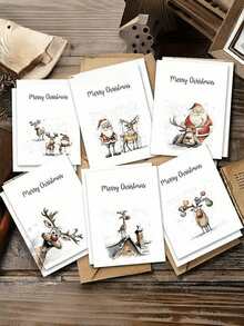 2/12 WhimsyWorks Fun Christmas Cards And Envelopes - Multiple Holiday Designs, Suitable For Family, Friends And Colleagues - Blank Inside, Can Be Filled With Personal Information - Perfect Choice For New Year, Congratulations And Thank You Occasions (1 Random Style) - Greeting Card Style Random - View 5