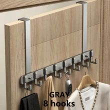 1pc Black Rectangular Over-The-Door Organizer Rack, Heavy Duty Storage Holder For Coats, Hats, Keys, Suitable For Bedroom, Bathroom, Entryway, Dorm, Rental Home, Minimalist Luxury Home Storage Solution - Black - View 17