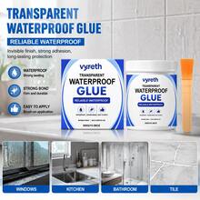 1Pc 300g/10.58oz Transparent Waterproof Glue With Brush, Invisible Finish Leak Repair Sealant For Bathroom Kitchen Tiles & Windows - Transparent Waterproof Glue - View 2