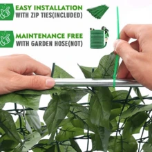 1*3m Artificial Hedge Fake Ivy Leaf Garden Fence Privacy Screening Roll Wall Panel - Dark Green - View 5