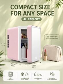 SOKANY Mininevera de belleza de 4L con luz LED ajustable y espejo, enfriamiento dual para almacenamiento de cosméticos y alimentos, refrigerador portátil mini para dormitorio, oficina y uso en automóvil - Ver 10
