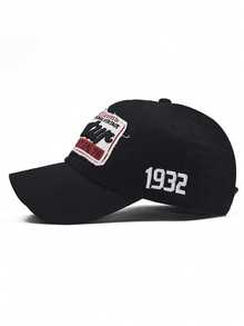 Black Unisex Embroidered Letter Baseball Cap, Adjustable Size, Versatile Baseball Cap Suitable For Daily Fashion And Street Wear - Black - View 4