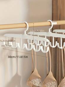 1/2pcs 12-Hook Plastic Hanger, Space-Saving Storage Organizer Rack, Suitable For Storing Bras, Tank Tops, Halter Tops, Ties, Belts, Etc., Saves Closet Space - Multicolor - View 10