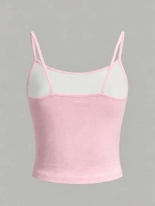 Women's Anime Pattern Print Sleeveless Casual Camisole Tank Top Summer Pink - Pink - View 2