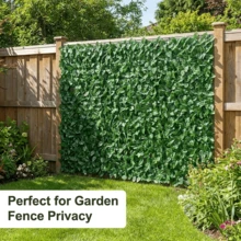 1*3m Artificial Hedge Fake Ivy Leaf Garden Fence Privacy Screening Roll Wall Panel - Dark Green - View 3