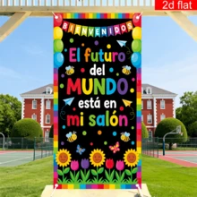 1pc Spanish Back To School Classroom Decoration Banner, Back To Campus Decoration, Polyester Fabric, Suitable For Back To School Day, First Day Of School, Indoor/Outdoor, Campus, Office, Classroom Decoration - A - View 6