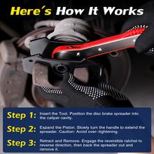 Brake Caliper Compression Tool With Work Gloves, 360° Ratcheting Caliper Piston Compressor, Brake Caliper Press Tool With Steel Plates And Hooks For Cars, SUVs And Light Trucks - A - View 10