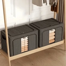 2Pcs 100L Folding Storage Box For Clothes Wardrobe Organizer Tidy Heavy Duty - View 2
