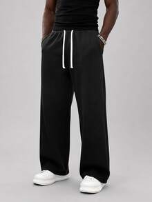 3pcs Men's Sports Casual Long Pants, Loose Straight Leg Design, Suitable For Casual Outdoor, Commute Wear, Spring/Autumn Heavyweight Sweatpants Fall - Multicolor - View 5