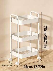 1pc Flexible Multi-Layer Rolling Storage Cart, No Electricity Required, Easy To Move, Suitable For Kitchen, Bathroom, Bedroom Organization, Compact Storage Solution, Bedroom Storage Rack, Portable Kitchen Storage Rack, Kitchen Accessories, Room Decor - Multicolor - View 2