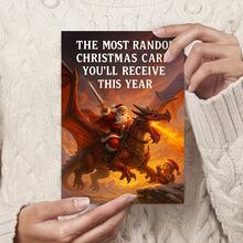 1 Perfect Gift – The Most Fantastical Christmas Card, Featuring Santa Claus Riding A Fire Dragon, An Excellent Choice For Fun Holiday Greetings To Friends, Family, And Fantasy Enthusiasts - Sets - View 4