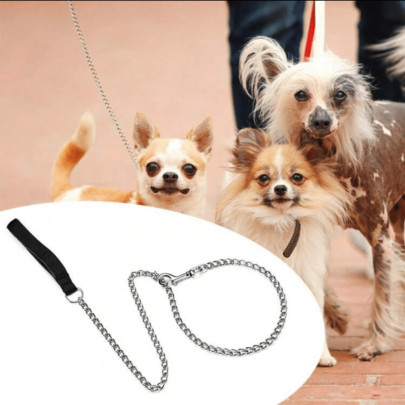 1pc 1.2m Metal Dog Leash, Bite-Resistant Durable Pet Training Lead With Comfortable Handle, Suitable For Small To Medium Dogs Outdoor Walking, Accessory
