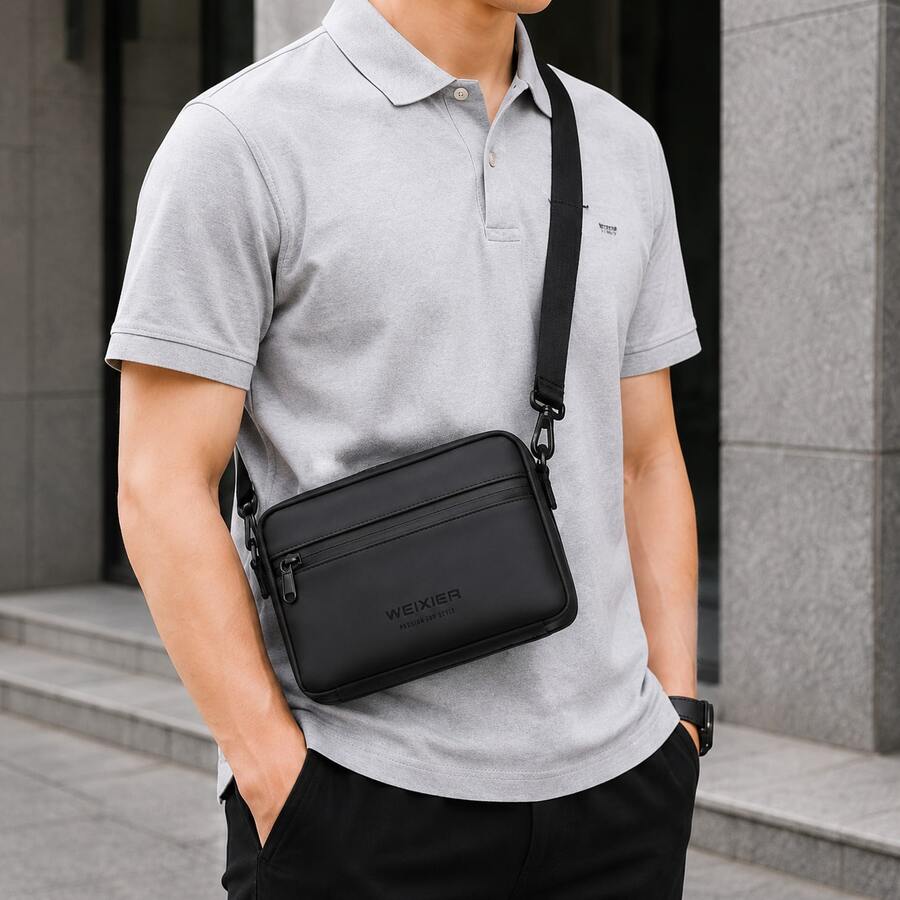 Men's Multi-Compartment Backpack With Insulated Cooler Bottom, Multi-Pocket Woven Outdoor Bag For Work, School, Picnic, Commute, Gift For Boyfriend - Black - View 1