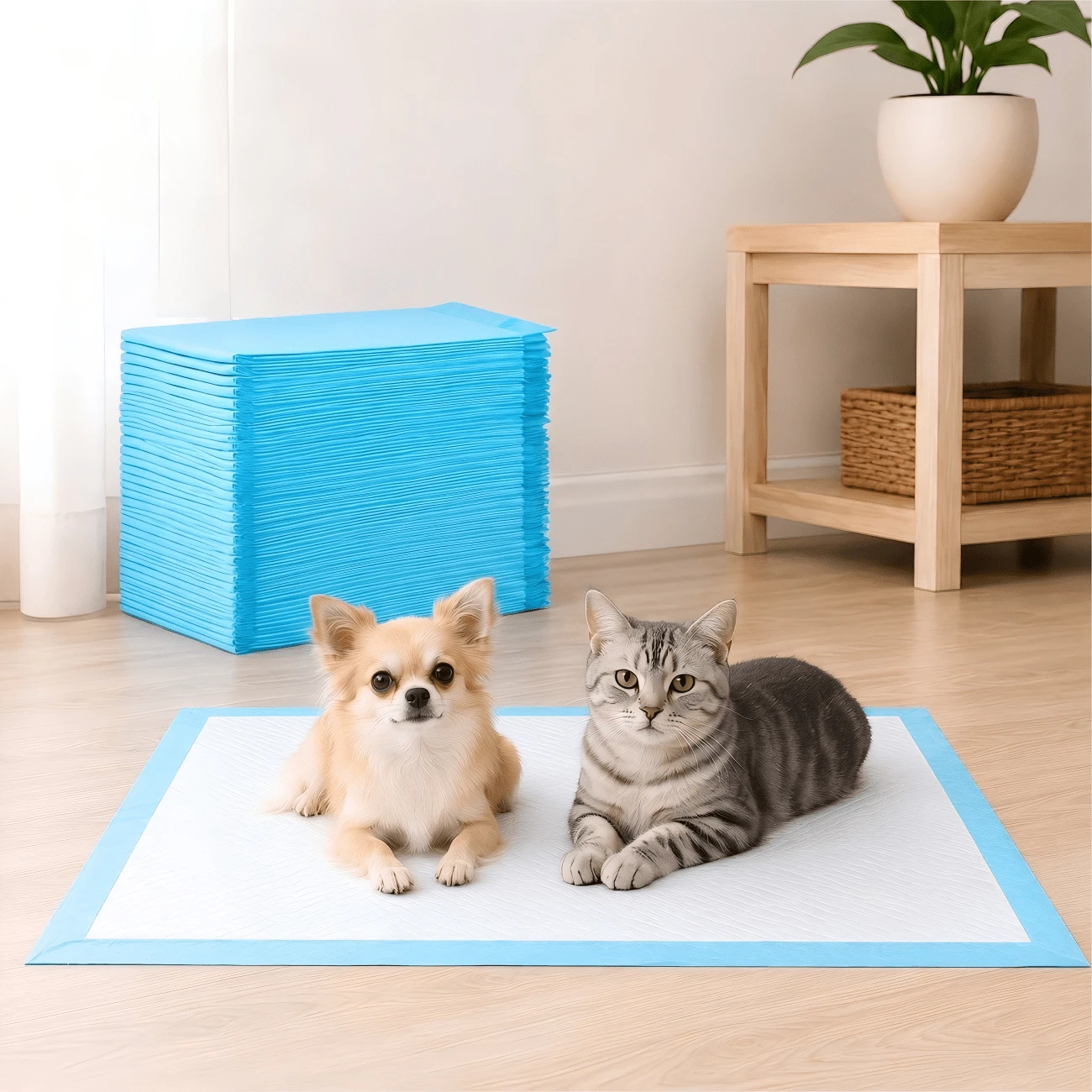 Disposable Pet Pads - Super Absorbent Puppy Training Pads, Suitable For Dogs, Cats, Rabbits, Guinea Pigs, Other Small Animals' Potty Training Pee Pads Quick-Drying Multi-Pack Disposable Pet Pads