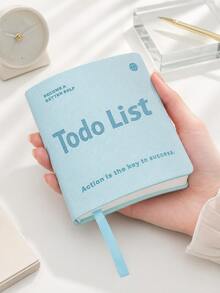 OBOVAY Todo List Notebook, Undated Daily Task Checklist Planner, PU Hardcover Time Management Journal, For Office Work, School Study & Home Planning, Back To School & Christmas Gift For Students, Office Workers - Multicolor - View 2