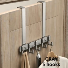 1pc Black Rectangular Over-The-Door Organizer Rack, Heavy Duty Storage Holder For Coats, Hats, Keys, Suitable For Bedroom, Bathroom, Entryway, Dorm, Rental Home, Minimalist Luxury Home Storage Solution - Black - View 21