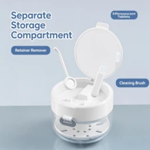 1pc Denture/Retainer Cleaning Storage Box, 3-In-1 Cleaning Storage & Draining Box. Portable Denture Cleaning Tool, Suitable For Outdoor, Home Daily Cleaning Of Dentures And Retainers - Cleaning Box - View 4