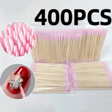 100/200/300/400/500/1000/2000 Pcs Double-Headed Wooden Nail Polish Wipes, Small Head Double-Headed Eyebrow Tattoo Beauty Tool Wipes, Approx. 100 Pcs/Pack (1/2/3/4/5/6/10/20 Pack) - Multicolor - View 12