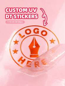 1/10/20/30/50pcs Personalized UV Transfer Stickers Customizable DIY Photo Logo Labels Waterproof Oil-Resistant Custom Vinyl Stickers Business Branding - Multicolor - View 2