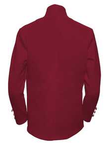 Blazer de punto elegante y de moda para mujer, color burdeos, ajuste regular, solapa, manga larga, frente abierto, decorado con detalles de botones - Burdeos - Ver 4