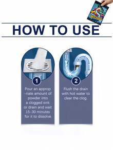 Pipe Unclogging Powder, Drain Unclogging Powder, Pipe Unclogging Agent, Drain Unclogging Agent, Pipe Cleaning Powder, Can Dissolve Hair, Soap Scum And Grease Clogging Kitchen Sink And Bathroom Drain Pipes, Wait 15-30 Minutes After Use For Effect. - Powdery - View 4