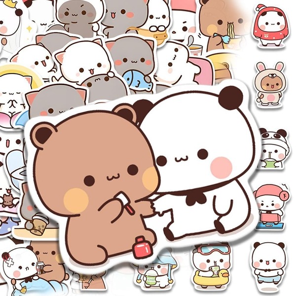 62pcs Cute Stickers Decals Suitable For Decorating Skateboard, Computer, Desk DIY