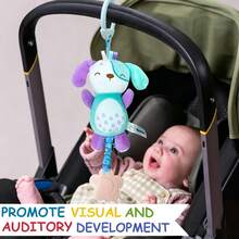 1 buah Mainan Gantung Lembut untuk Kursi Mobil & Kereta Dorong Bayi, Dilengkapi Lonceng & Kertas Berkerut, Ideal untuk Anak Laki-laki & Perempuan - Biru - View 3
