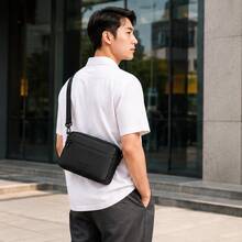 Men's Multi-Compartment Backpack With Insulated Cooler Bottom, Multi-Pocket Woven Outdoor Bag For Work, School, Picnic, Commute, Gift For Boyfriend - Black - View 3