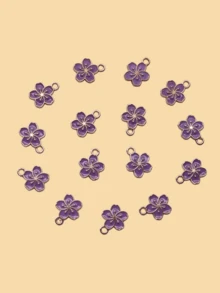 20pcs Fashion 3D Zinc Alloy Random Color Oil-Drip Fresh Cherry Blossom Pendant Small Flower Necklace Bracelet Earring Charm DIY Jewelry Accessories - Cherry Blossoms - View 10