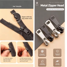 EDCUEBE7 6pcs Zipper Pulls (Size 3, 5, 8) Zinc Alloy Ready-To-Use Universal Sewing Zipper Repair Kit With Buckle And Hook, Durable Metal Zipper Replacement Set For Jackets, Bags And Clothing - Multi-color (6-pack) - View 2