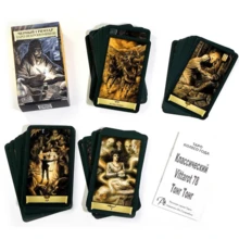 Dark Grimoire 塔羅牌 78張 Necronomicon 版本，附指南手冊，適合成人，神秘學占卜牌組 - 彩色 - 查看 3