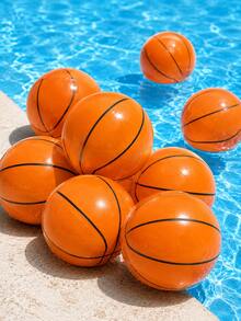 3pcs (9 Inch) Inflatable Basketball Beach Ball, PVC Water Pool Accessory Suitable For Pool Beach Party, Basketball Party Gift, Theme Party, Birthday Party, Summer Beach, Summer Pool Party, Outdoor Family Interaction, Essential For Summer Vacation - Multicolor - View 1