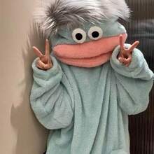 2件組/1件組/5款：白色、紫色、黃色、綠色 1件式連身衣，適合Cosplay的高級居家服，中性款 1件套卡通大嘴怪獸可愛趣味加厚珊瑚絨家居服 情侶男女款 1件套睡衣 - 彩色 - 查看 12