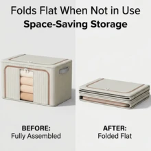2Pcs 100L Folding Storage Box For Clothes Wardrobe Organizer Tidy Heavy Duty - View 8