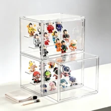 透明壓克力盲盒收納盒 防塵公仔展示櫃 可拆卸隔板 可堆疊玩具收納盒 適用迷你娃娃、動作公仔、桌面收藏品展示架 - 多款式 - 查看 4
