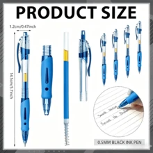23pcs Large Capacity Blue Neutral Pen Set, Blue Ink, Quick Dry Comfortable Soft Grip Design, 0.5mm Fine Tip, Large Capacity Ballpoint Pen, Smooth Writing, Perfect For Note-Taking And Writing, Ideal Office And School Supplies, Birthday, Christmas, Halloween, Valentine's Day, New Year, And Friend Gifts! Easter Gift - 23 Pcs (Blue) - View 3