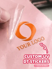 1/10/20/30/50pcs Personalized UV Transfer Stickers Customizable DIY Photo Logo Labels Waterproof Oil-Resistant Custom Vinyl Stickers Business Branding - Multicolor - View 5