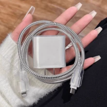 Pelindung Kabel Data Apple 20W Transparan Minimalis, Anti-Jatuh Anti-Patah, Pelindung Kabel Bening untuk Kabel Charger Apple 20W - Clear - View 3