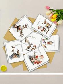 2/12 WhimsyWorks Fun Christmas Cards And Envelopes - Multiple Holiday Designs, Suitable For Family, Friends And Colleagues - Blank Inside, Can Be Filled With Personal Information - Perfect Choice For New Year, Congratulations And Thank You Occasions (1 Random Style) - Greeting Card Style Random - View 4
