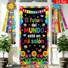 1pc Spanish Back To School Classroom Decoration Banner, Back To Campus Decoration, Polyester Fabric, Suitable For Back To School Day, First Day Of School, Indoor/Outdoor, Campus, Office, Classroom Decoration - A - View 2