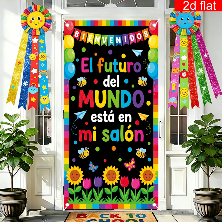 1pc Spanish Back To School Classroom Decoration Banner, Back To Campus Decoration, Polyester Fabric, Suitable For Back To School Day, First Day Of School, Indoor/Outdoor, Campus, Office, Classroom Decoration