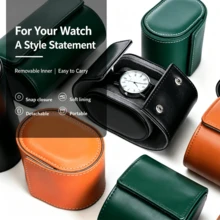 PU Leather Single Watch Roll Travel Case, Portable Watch Storage Box With Soft Lining, Shockproof Watch Display Stand Suitable For Men And Women, Multiple Colors Available - Multicolor - View 1